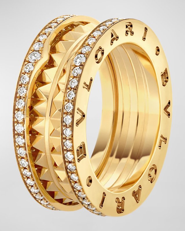 B. Zero1 18K Yellow Gold Diamond Edge Ring
